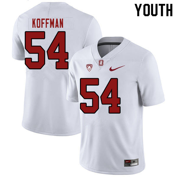 Youth #54 Jake Koffman Stanford Cardinal College Football Jerseys Sale-White
